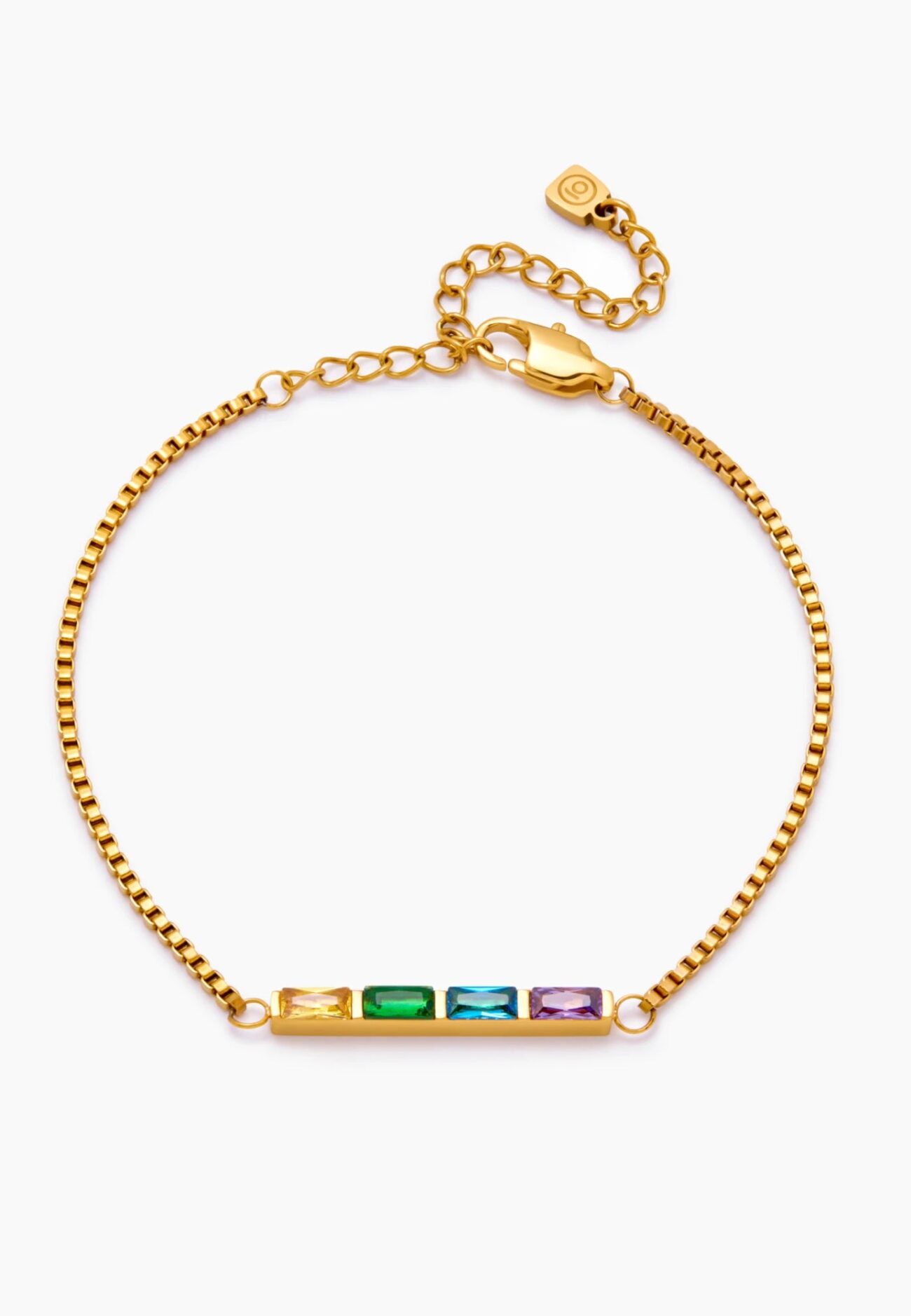 Dainty Baguette Birthstone Bracelet