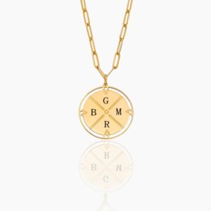 Engraved Initial Compass Necklace