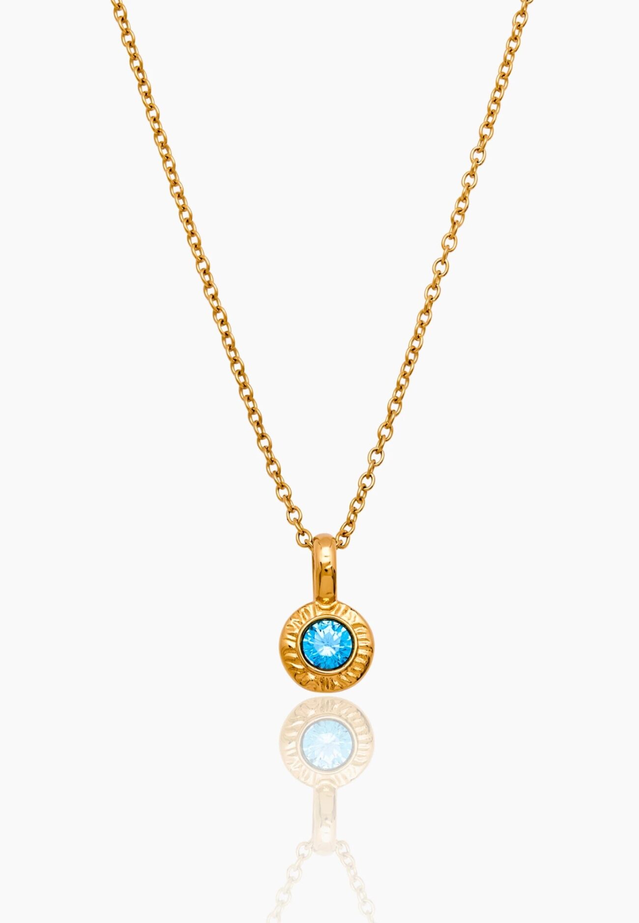 Crushed Birthstone Pendant Necklace