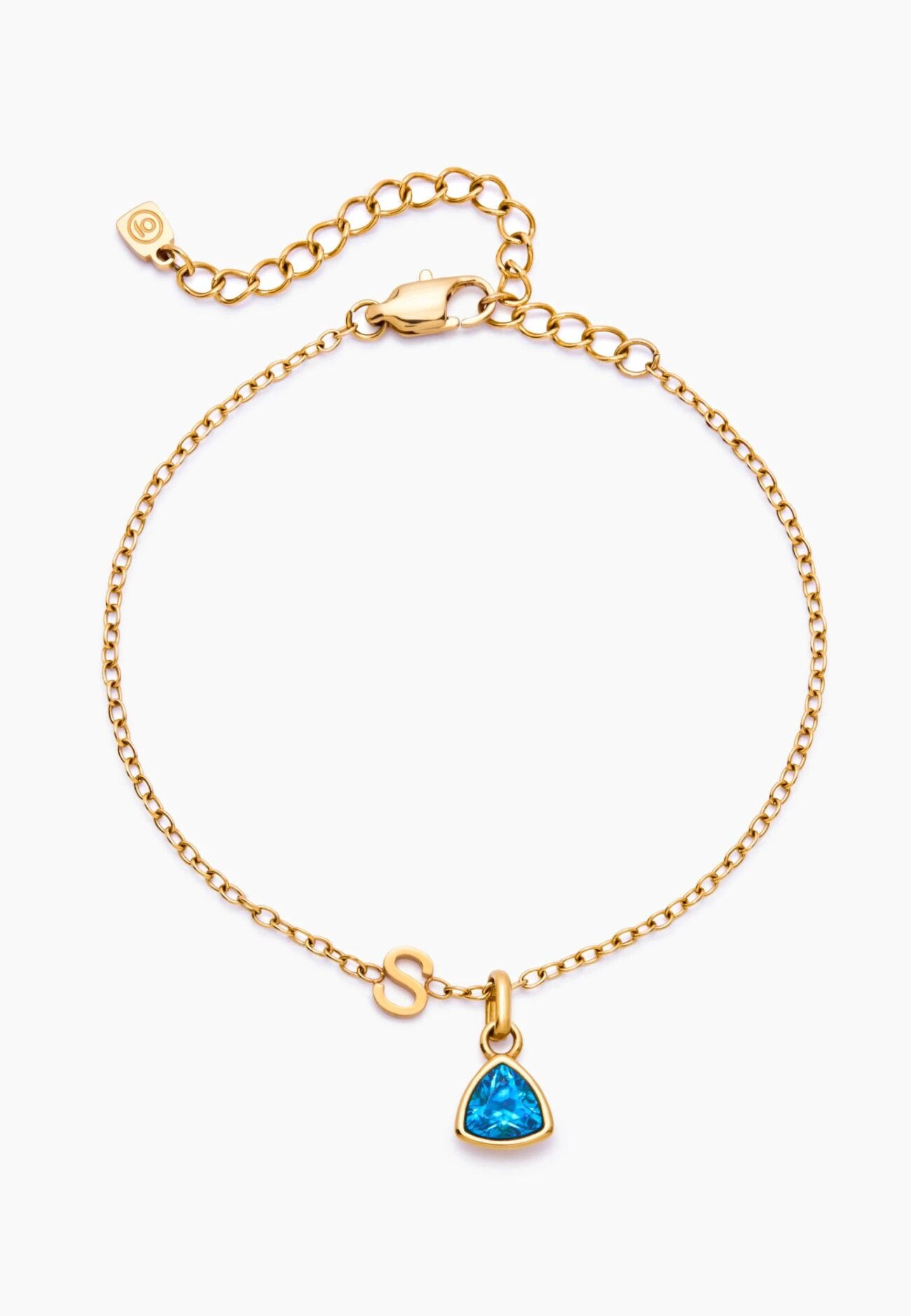 Birthstone Initial Charm Bracelet